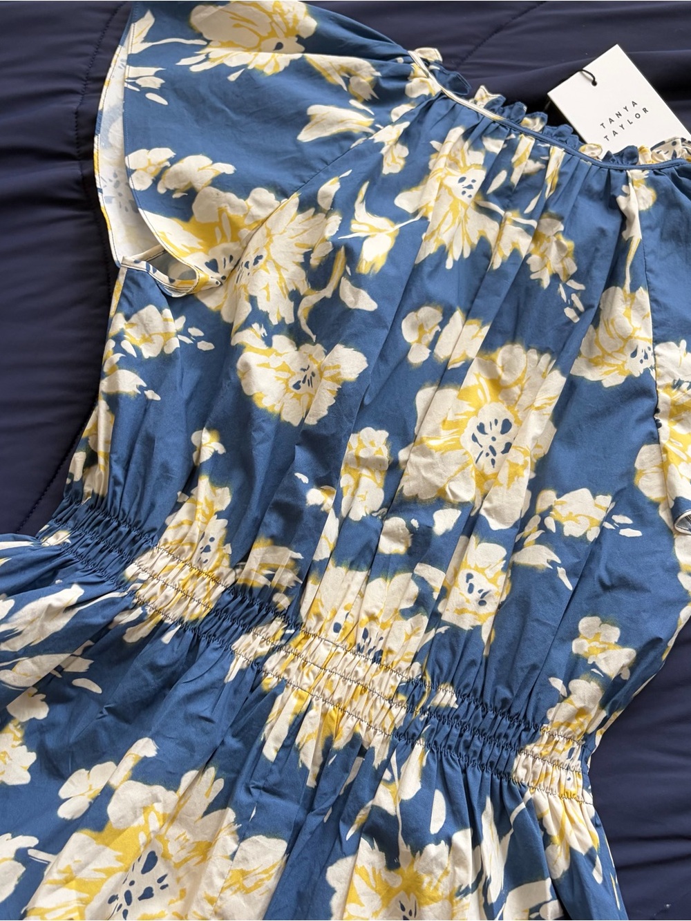 Tanya Taylor Ivana Top in French Blue Multi - Picture 10 of 13